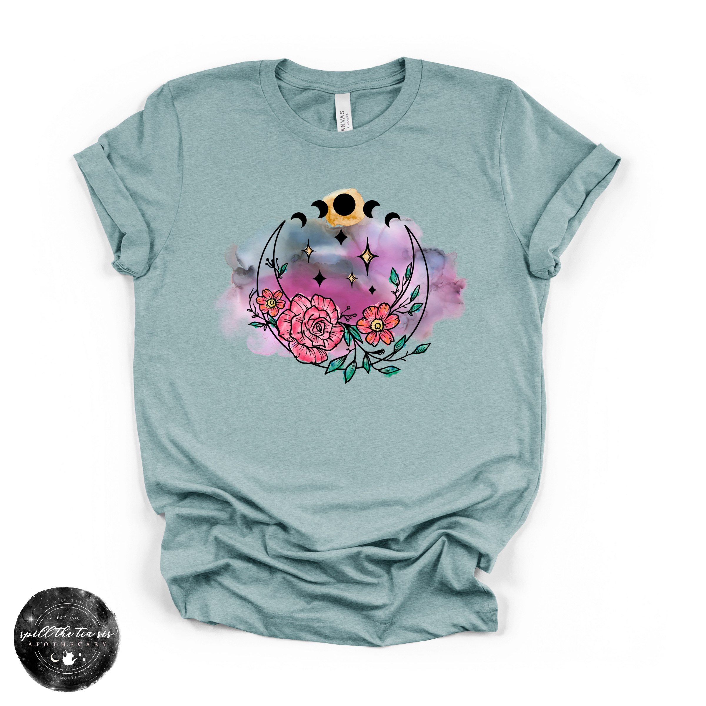 Womens's Flowering Full Moon T-Shirt