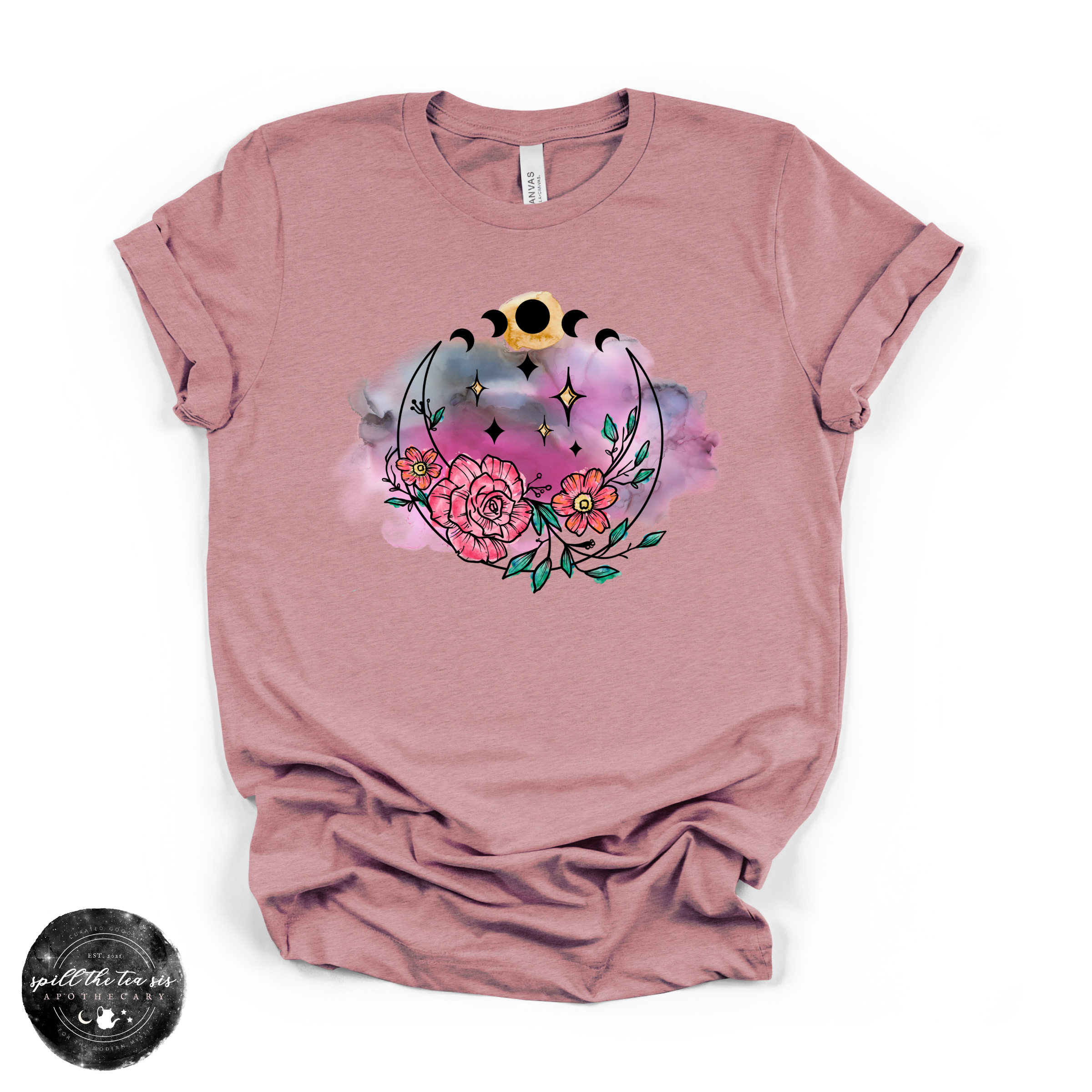 Womens's Flowering Full Moon T-Shirt