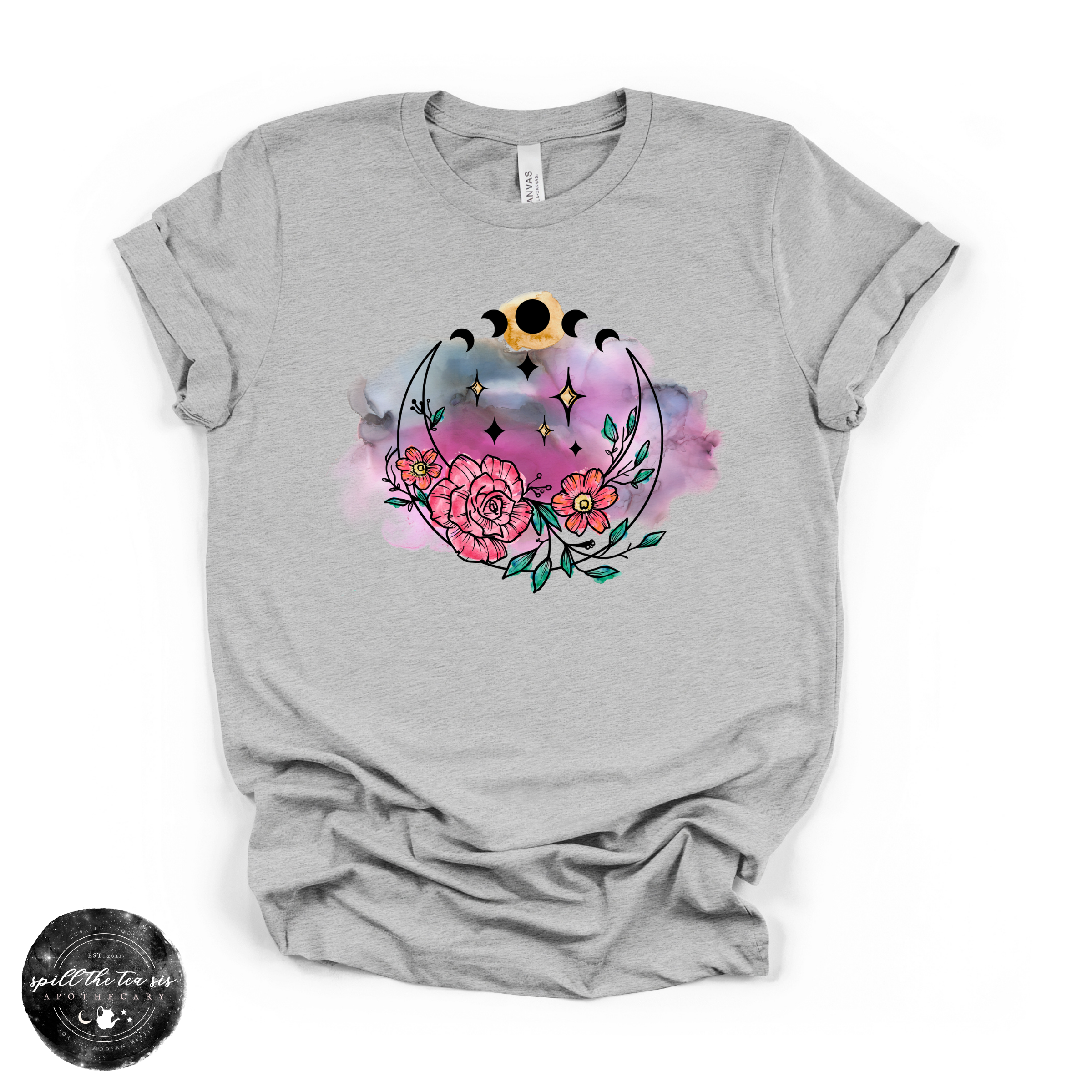 Womens's Flowering Full Moon T-Shirt