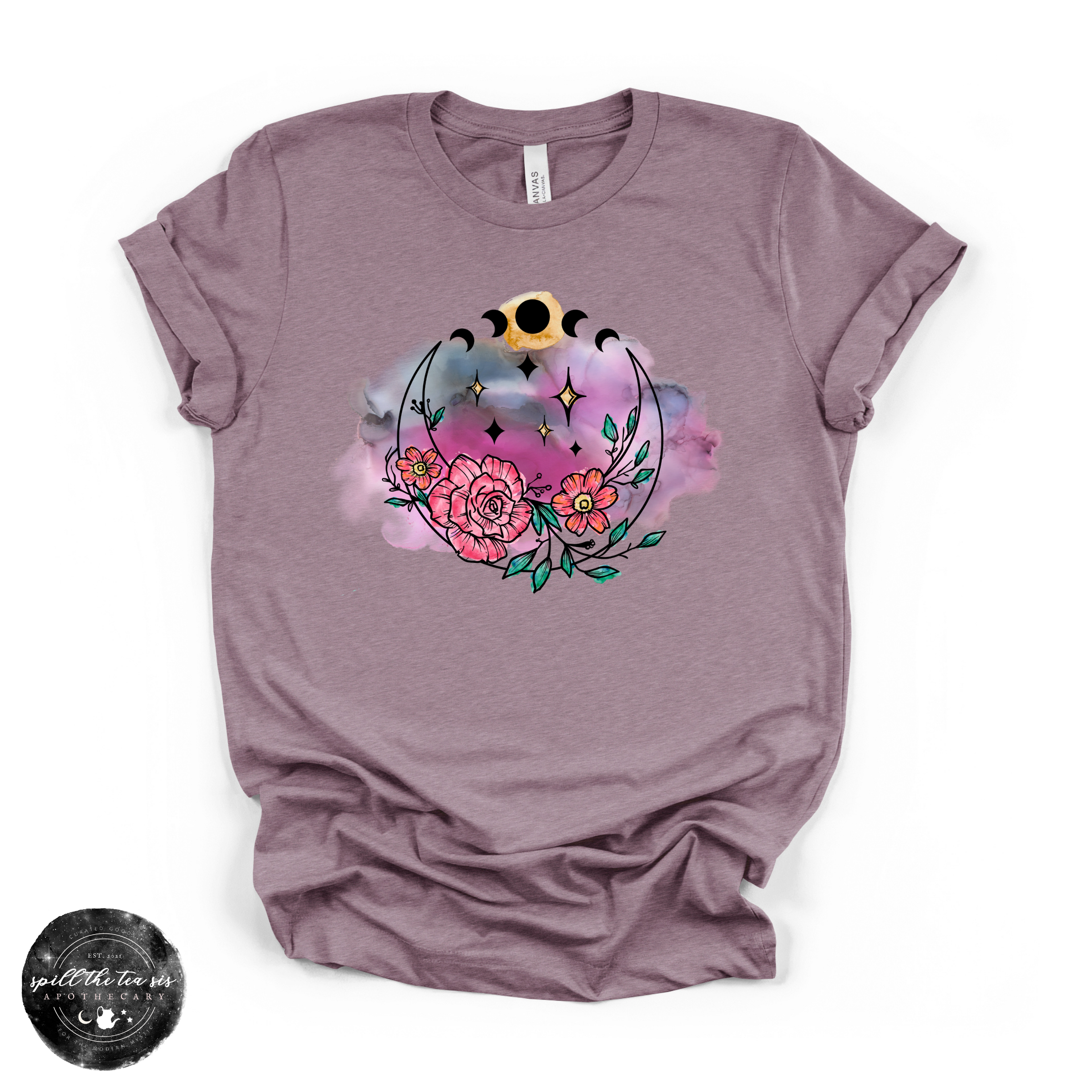 Womens's Flowering Full Moon T-Shirt