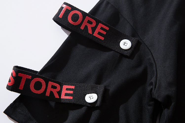 Black Solo Movement Short Sleeves Hoodie