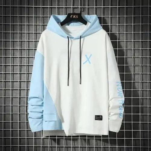 Men's Striped Fleece Drawstring Hoodie