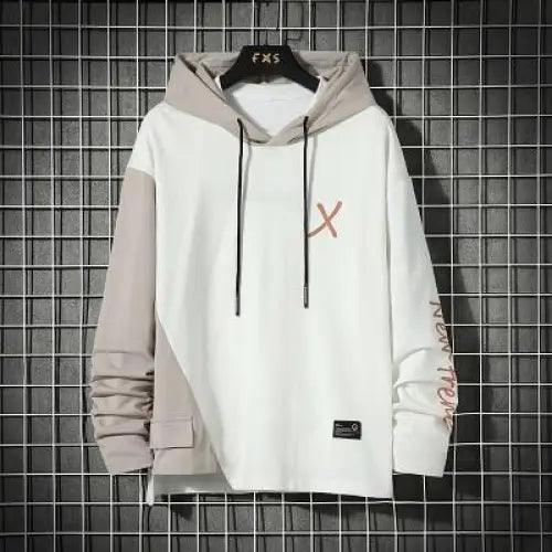 Men's Striped Fleece Drawstring Hoodie