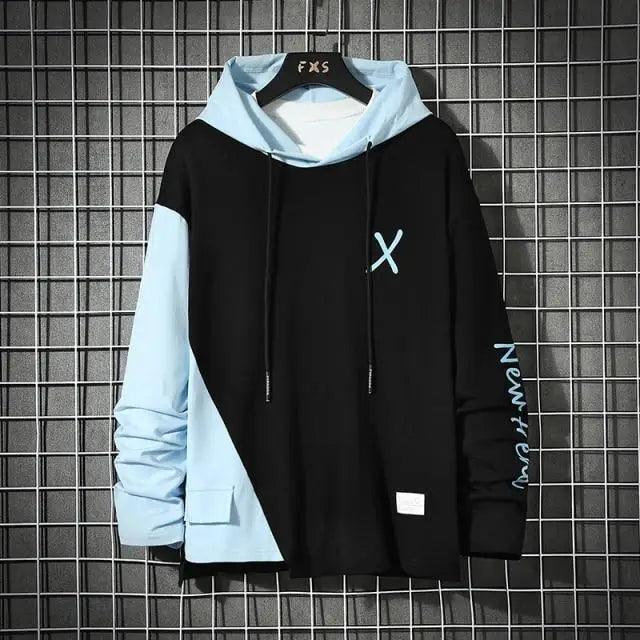 Men's Striped Fleece Drawstring Hoodie