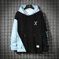 Men's Striped Fleece Drawstring Hoodie