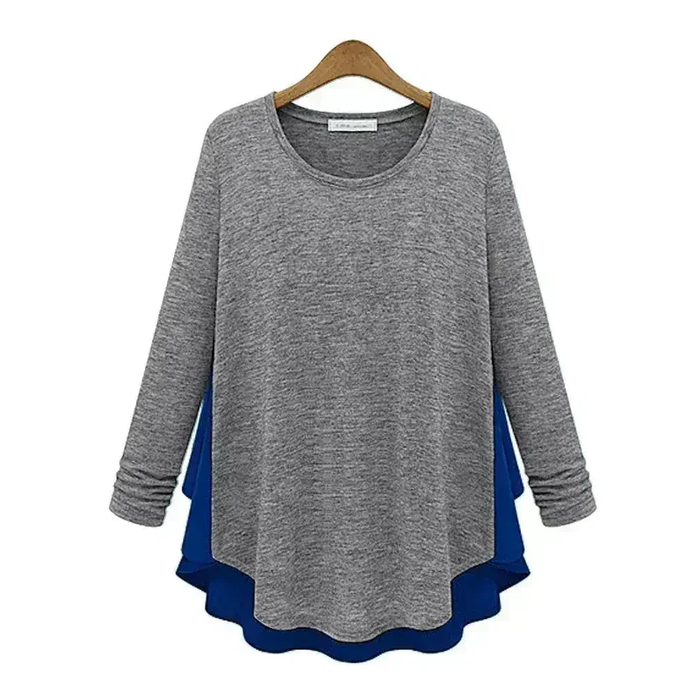 Women's Flowy Pleated Back Top - Chiffon & Cotton Blend | Femstylo