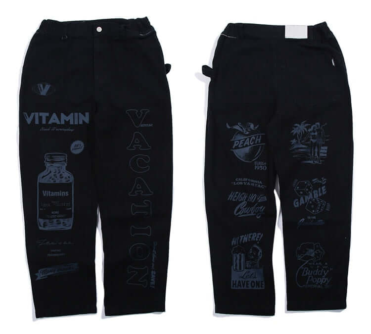 Men's baggy streetwear pants hip hop style loose fit – White