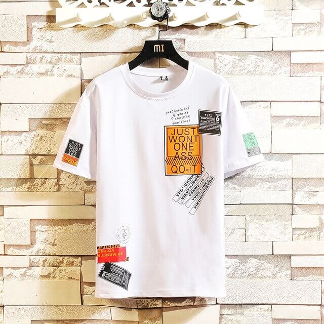 Men's hip hop t-shirt back view oversized silhouette