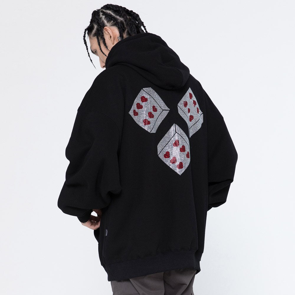 Hoodie Men Diamond Harajuku Letter Graphic Print Plus Velvet Pullover Men Punk Hipster Fashion Casual Couple Streetwear-4