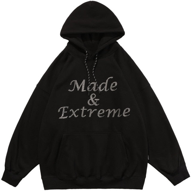 Hoodie Men Diamond Harajuku Letter Graphic Print Plus Velvet Pullover Men Punk Hipster Fashion Casual Couple Streetwear-1
